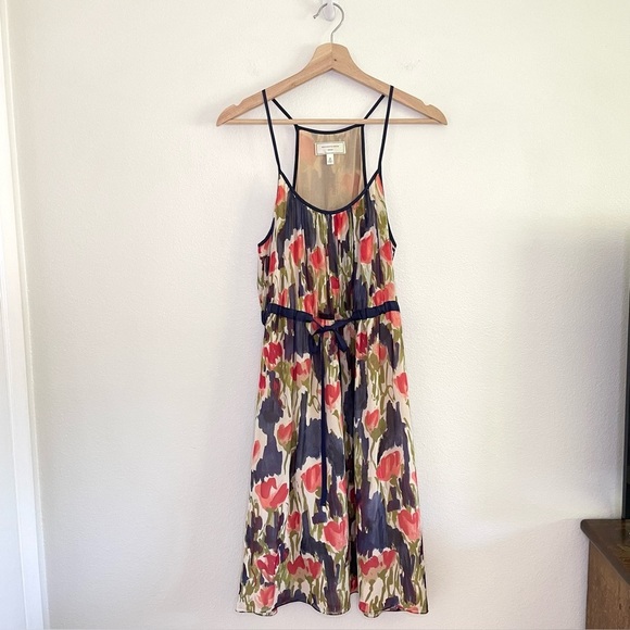 Anthropologie Moulinette Soeurs Pond Reflections Silk Dress Boho Chic 8 Medium - Picture 2 of 14